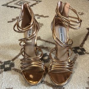 Steve Madden Rose gold size 7.5 strap heels